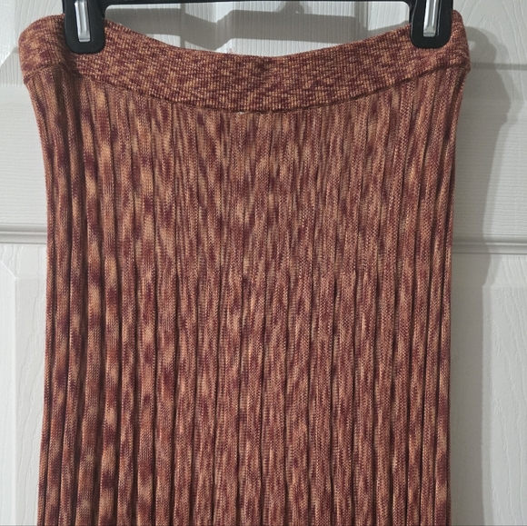 Free People Gold Coast Marbled Print Pleated Knit Boho Maxi Skirt, EUC! - Picture 8 of 10